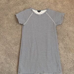 J. Crew Navy & White Striped Short Sleeve Tee Dress